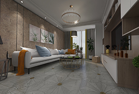 白金色橡木羅馬方拼（帶圓形玻璃）,進口地板,環(huán)保地板